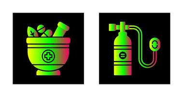 Herb and Oxygen Tank Icon vector