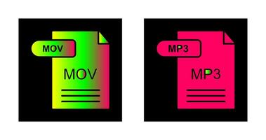 MOV and MP3 Icon vector