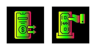 depositar y transferir icono vector