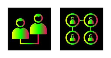 Connected Profiles and relation Icon vector