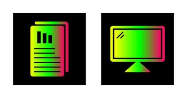 Reports and Computer Icon vector