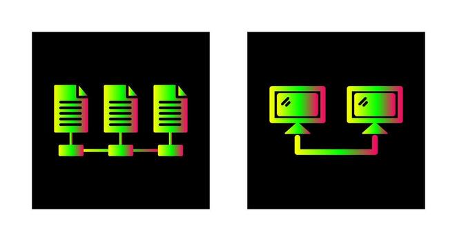Connectesd Systems and Network Files Icon vector