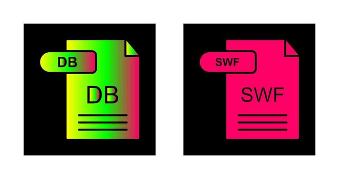 DB and SWF Icon vector
