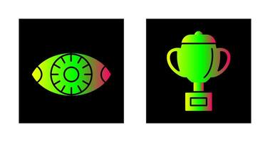 visión y trofeo icono vector