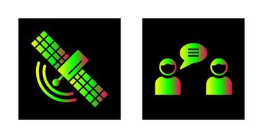 Satellite and Chatting Icon vector