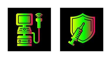 Ultrasound Machine and Vaccination Icon vector