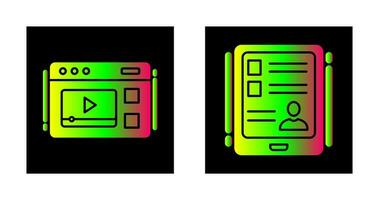 Video and Tablet Icon vector