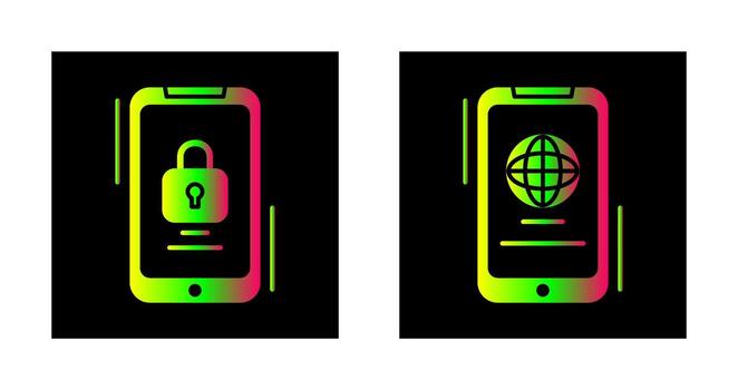 navegador y bloquear icono vector