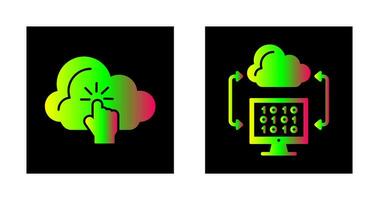 Cloud Computing and Cloud Coding Icon vector