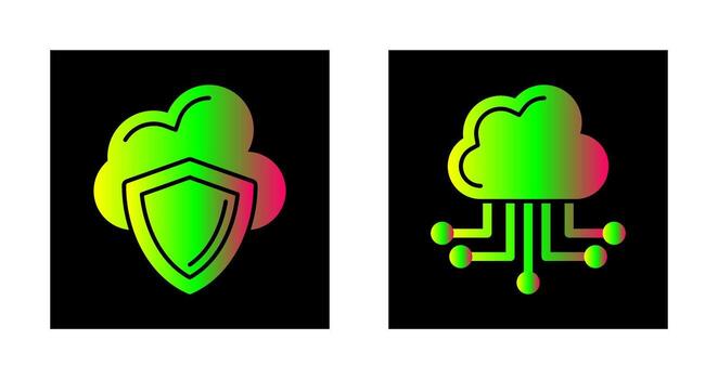 Cloud Computing and Shield Icon vector
