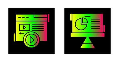 Video Content and Pie Chart Icon vector