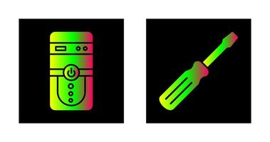 Cpu and Screw driver Icon vector