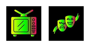 Tv and Theater Masks Icon vector