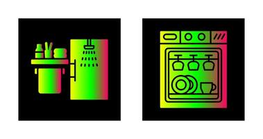 Shower and Dishwasher Icon vector