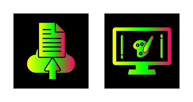File Upload and Art Icon vector