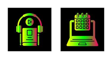 Timetable and Audio Book Icon vector