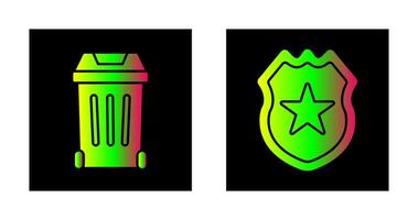 Gargage and Shield Icon vector