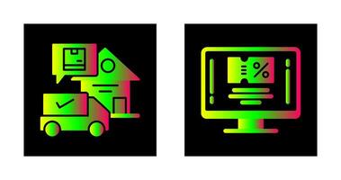 Package Receving and Couption Icon vector