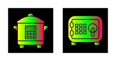 Cooker and Safe Box Icon vector