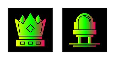 Crown and Mirror Icon vector