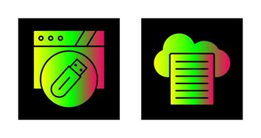 Sheet and Usb Flash Drive Icon vector