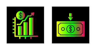 Chart Up and Money Down Icon vector