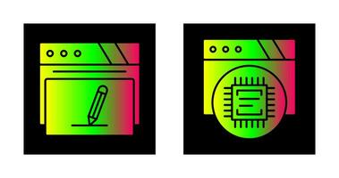 Edit and Cpu Icon Icon vector