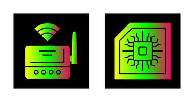 Wifi Router and Chip Icon vector