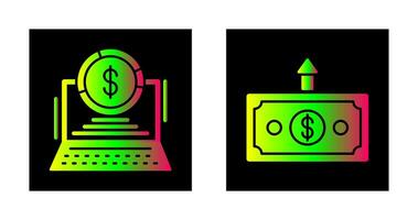 Pie Chart and Money Up Icon vector