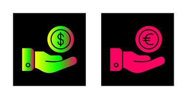 Dollar and Euro Icon vector