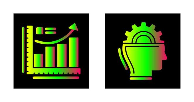 crecimiento gráfico y máquina aprendizaje icono vector