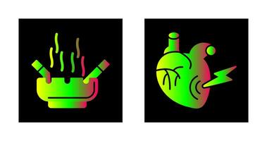 Heart Attack and hashtray Icon vector