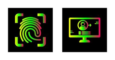 Log and Finger Print Icon vector