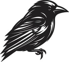 Sculpted Sparrow Emblem Monochrome Mastery Midnight Monochrome Majesty Avian Icon vector