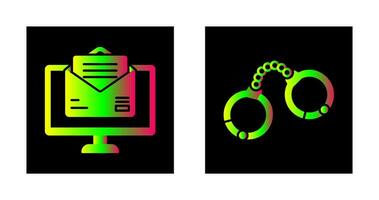 Mail and Handcuffs Icon vector