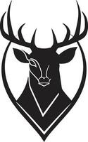 The Noble Stags Presence A Mark of Elegance in Black Noir Beauty in Nature Deer Icons Majestic Appeal vector