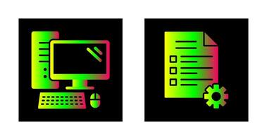 Computer and Test Icon vector