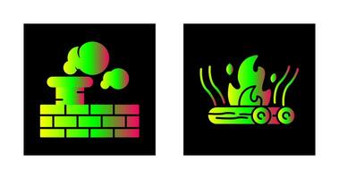 Chimney and Bonfire Icon vector