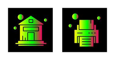 House and Printer Icon vector