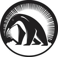 Elegant in Black Anteater Icon Vector Artistry Black Vector Anteater Logo A Masterpiece in Simplicity