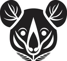 Adorable Cling Vectorized Koala Crest Shadowy Serenity Abstract Koala Design vector