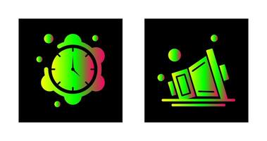 Clock and Speaker Icon vector