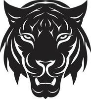 Sleek and Fierce Emblem of Power Nocturnal Hunter in Monochrome Majesty vector