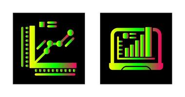 Graph and Laptop Icon vector
