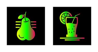 Pear and Orange Juice Icon vector