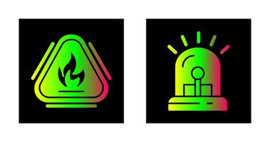 Caution Fire and Siren Icon vector