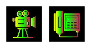 Movie camera and Telephone Icon vector
