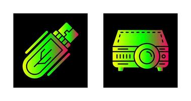 Usb Drive and Projector Icon vector