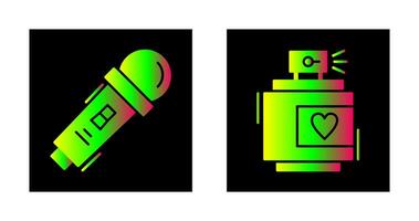 micrófono y perfume icono vector