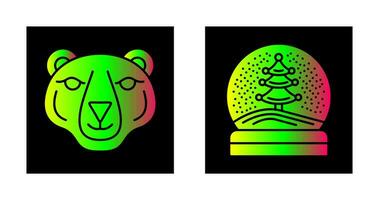 Polar Bear and Snow Globe Icon vector